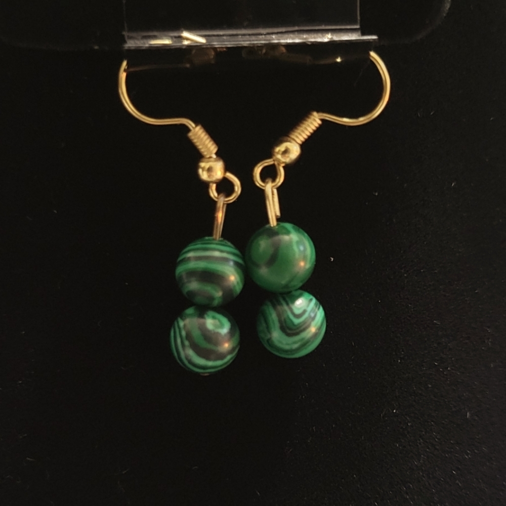 Malachite Crystal Earrings